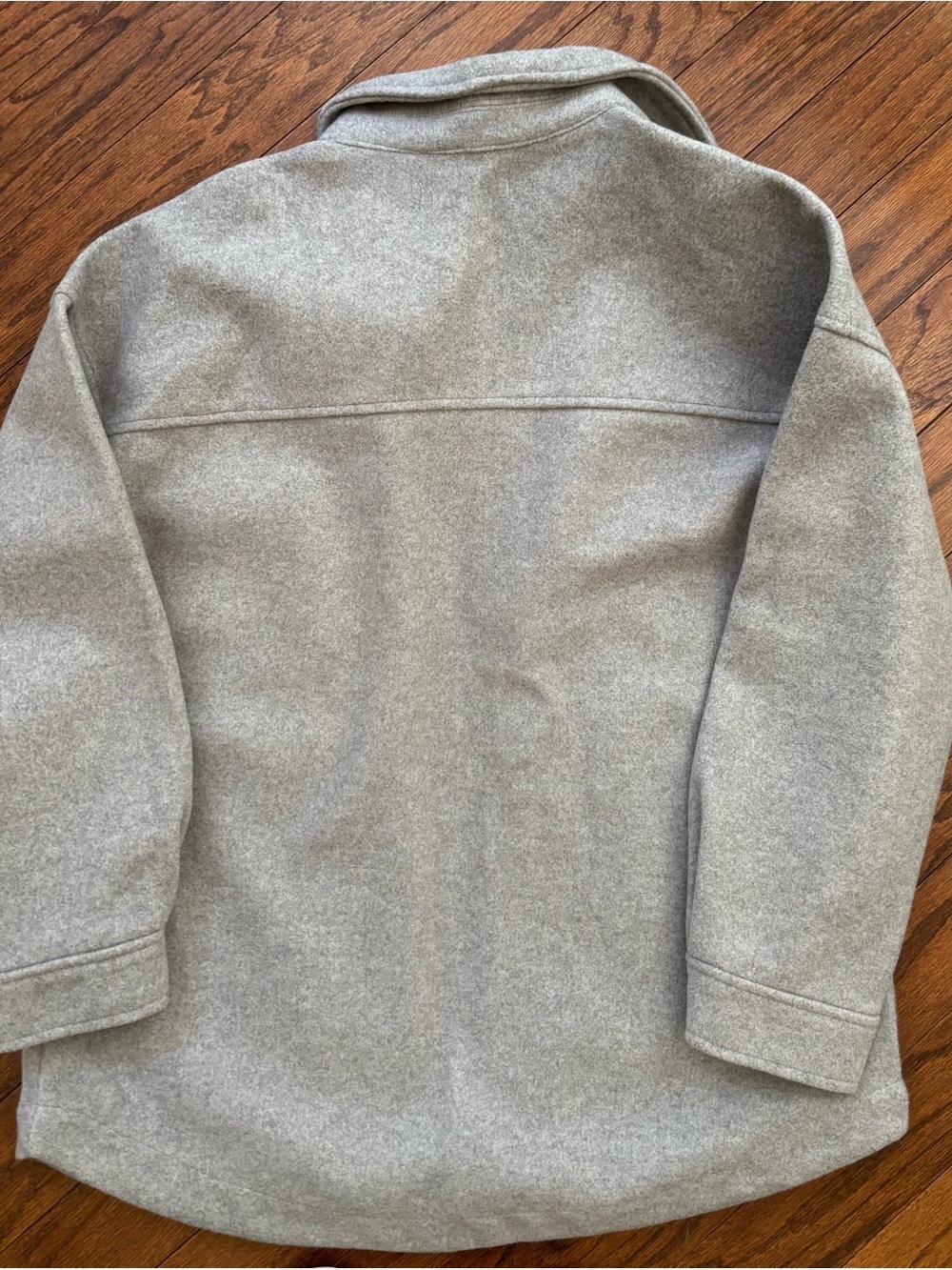 Be Cool Gray Button-Front Shacket Size M/L - Picture 3 of 5